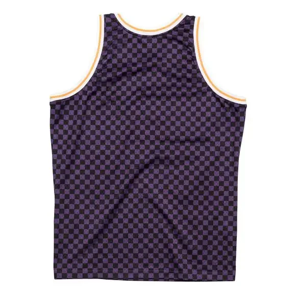 Mens Mitchell & Ness NBA Checked Swingman Jersey LA Lakers